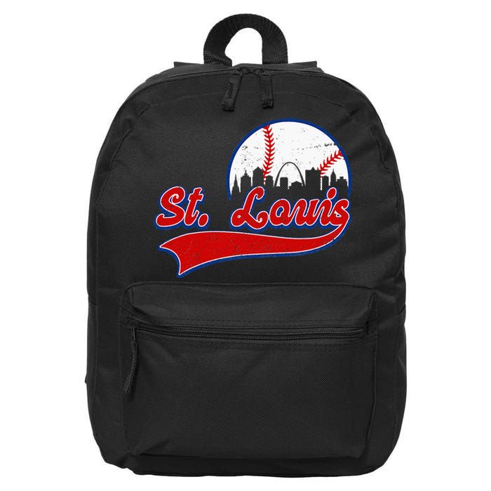 Vintage St. Louis City Downtown Skylines Baseball Fans Lover 16 in Basic Backpack