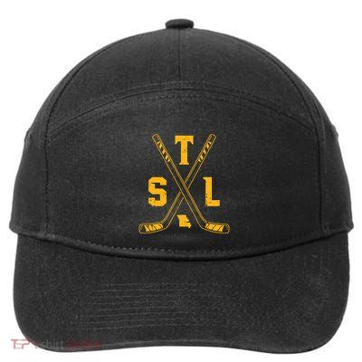 Vintage St Louis Ice Hockey Sticks Retro Gift 7-Panel Snapback Hat