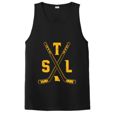 Vintage St Louis Ice Hockey Sticks Retro Gift PosiCharge Competitor Tank