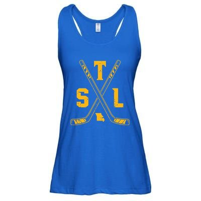 Vintage St Louis Ice Hockey Sticks Retro Gift Ladies Essential Flowy Tank