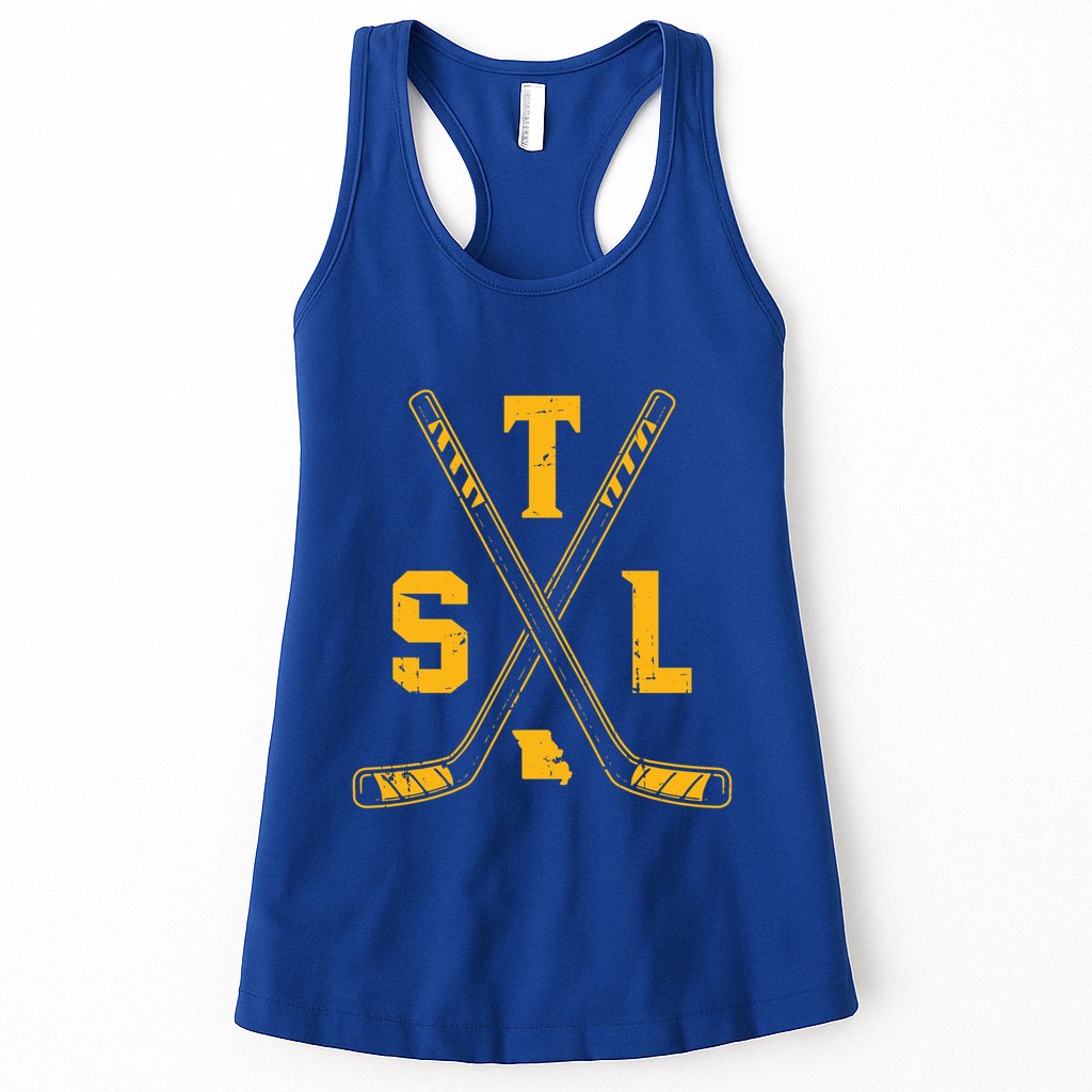 Vintage St Louis Ice Hockey Sticks Retro Gift Womens Tank Top