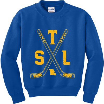 Vintage St Louis Ice Hockey Sticks Retro Gift Kids Sweatshirt