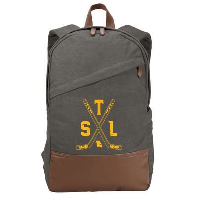 Vintage St Louis Ice Hockey Sticks Retro Gift Cotton Canvas Backpack