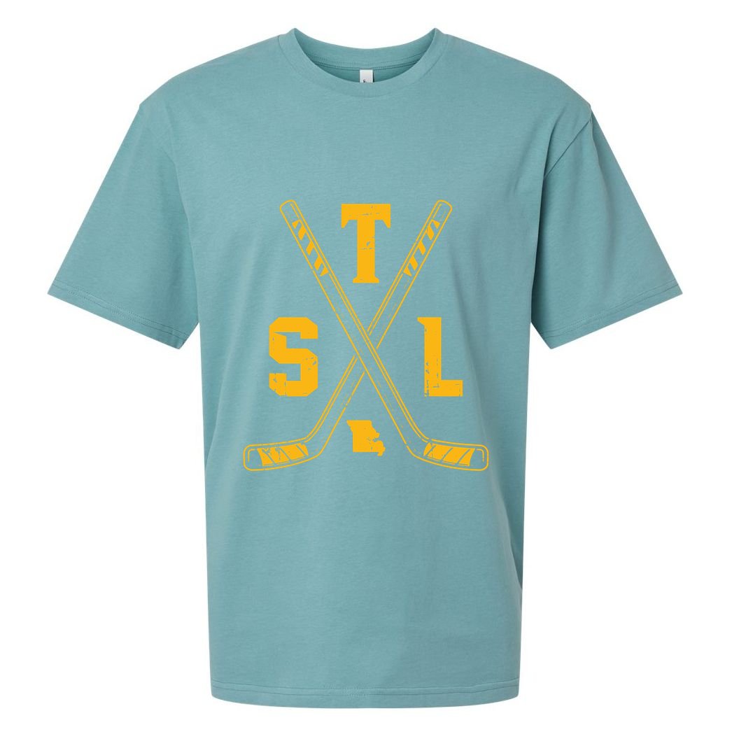 Vintage St Louis Ice Hockey Sticks Retro Gift Sueded Cloud Jersey T-Shirt