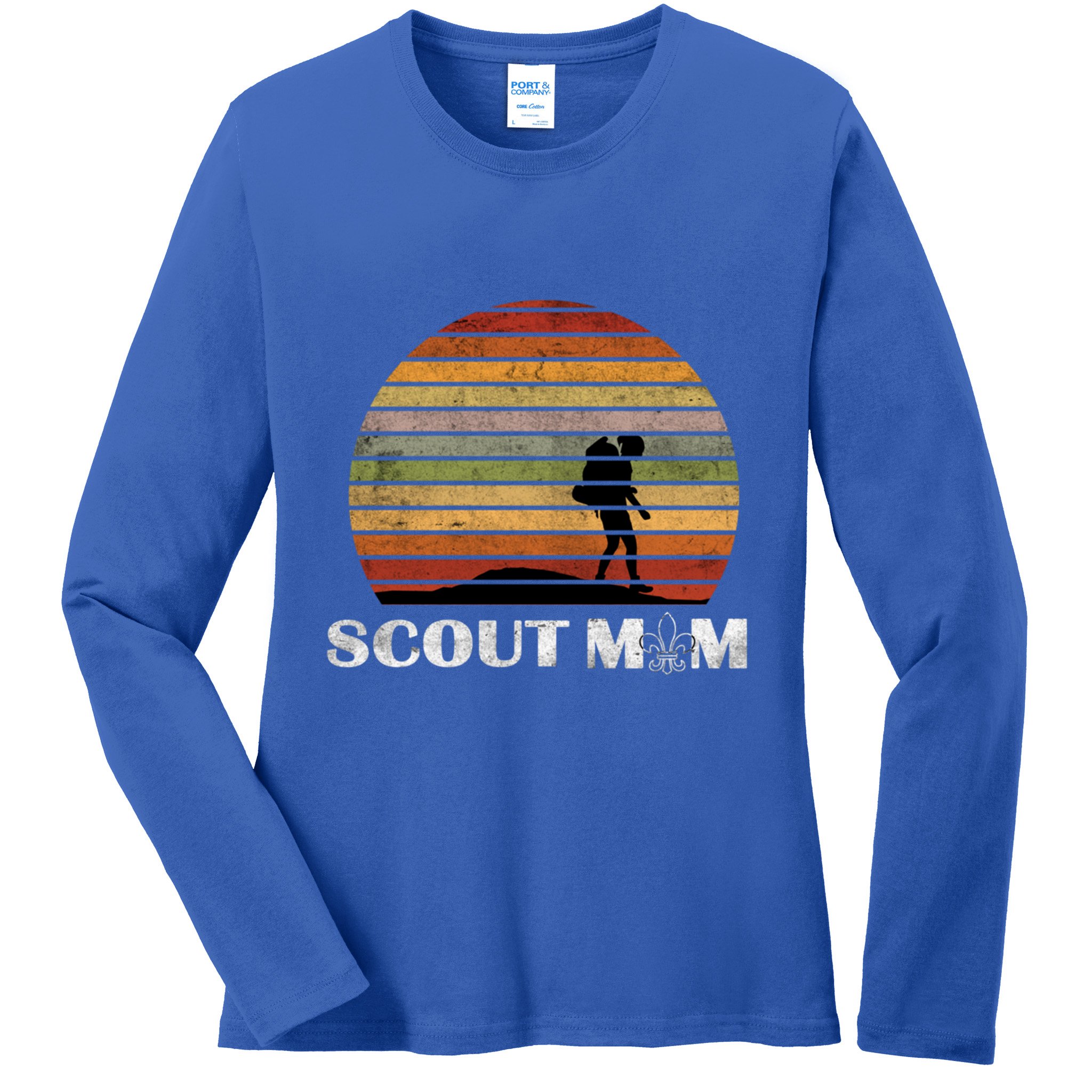 Vintage Scout Leader Scout Mom Cute Gift Ladies Long Sleeve Shirt