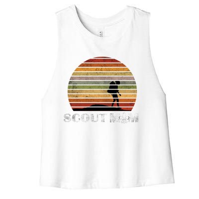 Vintage Scout Leader Scout Mom Cute Gift Women's Racerback Cropped Tank