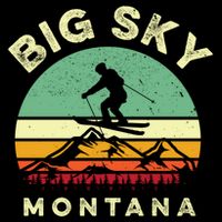 Vintage Skiing Lover Big Sky Montana Gift For Skier Doggie Tank