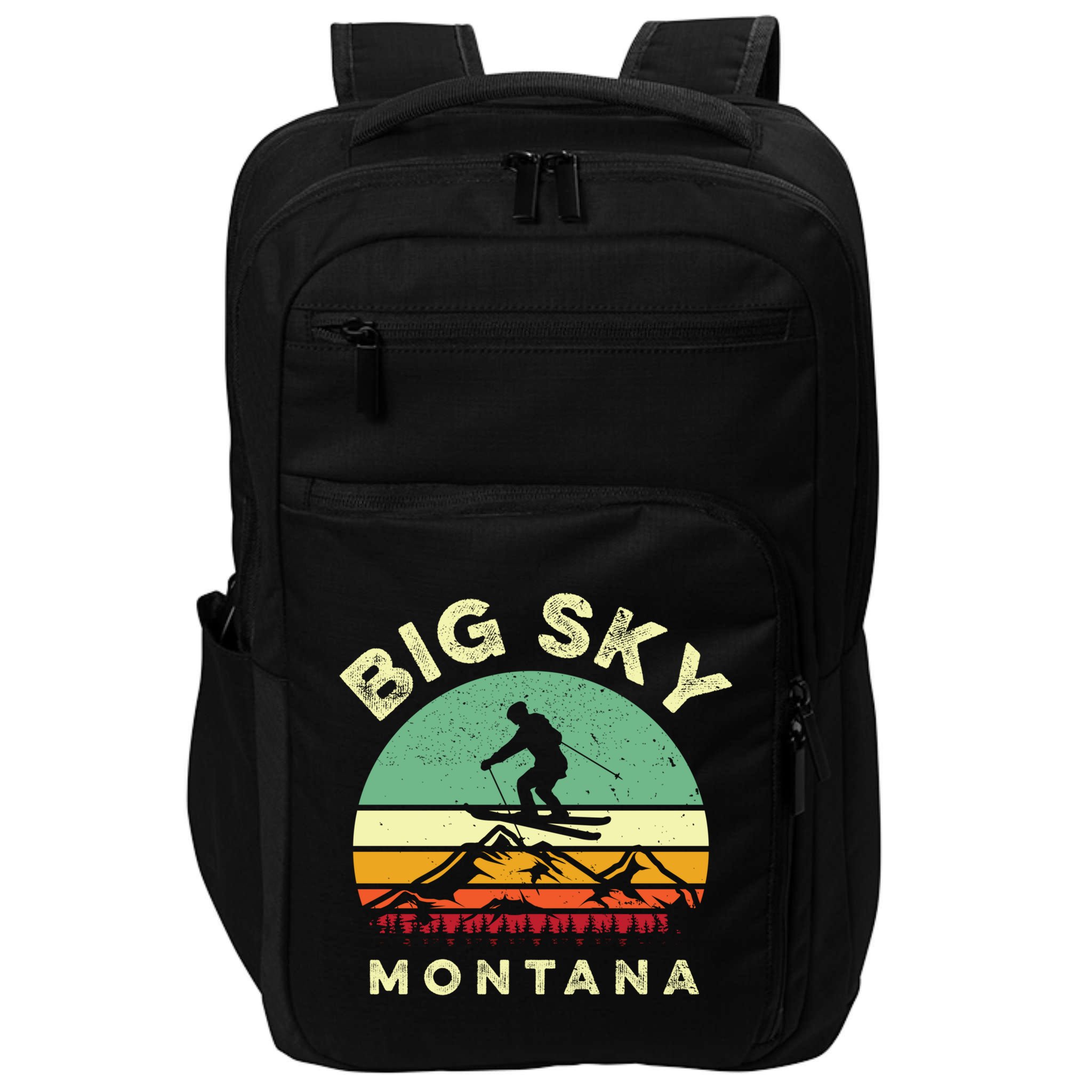 Vintage Skiing Lover Big Sky Montana Gift For Skier Impact Tech Backpack