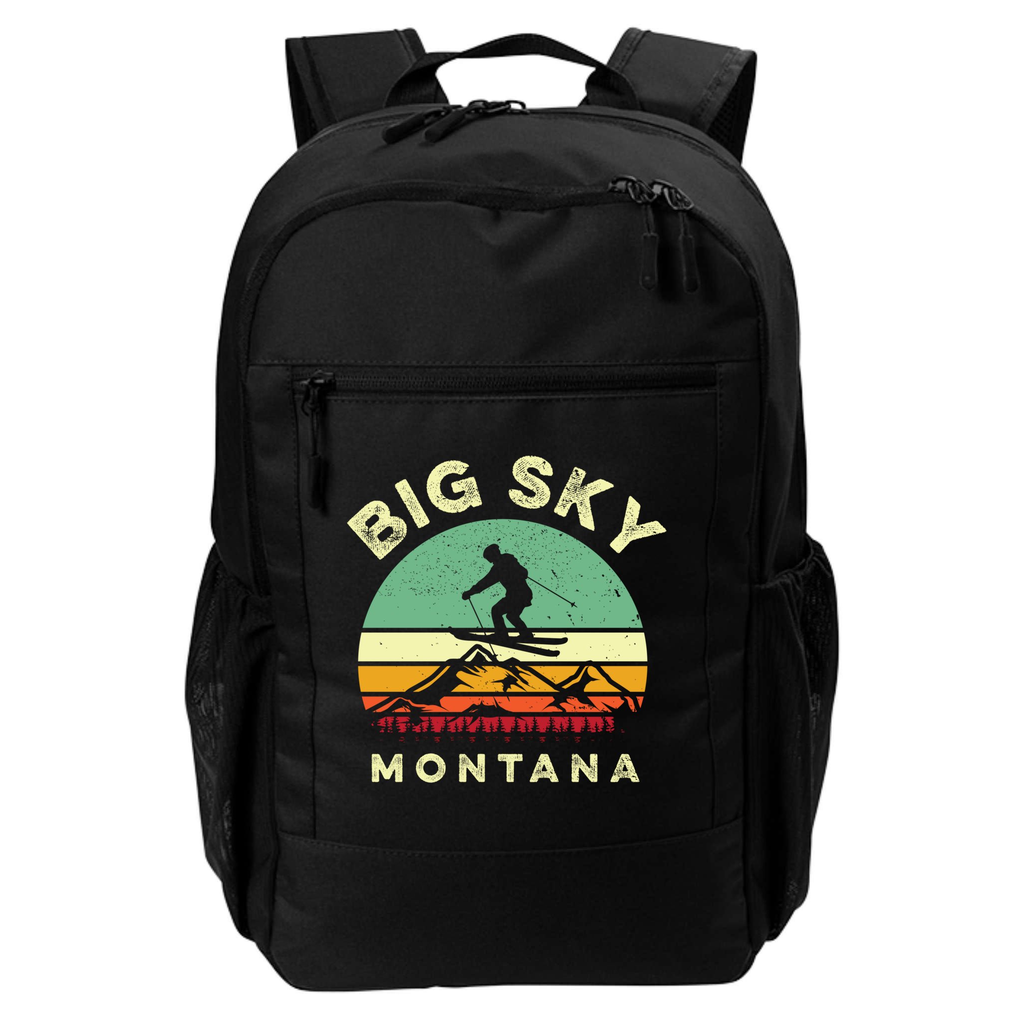 Vintage Skiing Lover Big Sky Montana Gift For Skier Backpack
