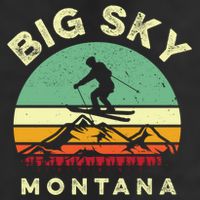 Vintage Skiing Lover Big Sky Montana Gift For Skier Beanie