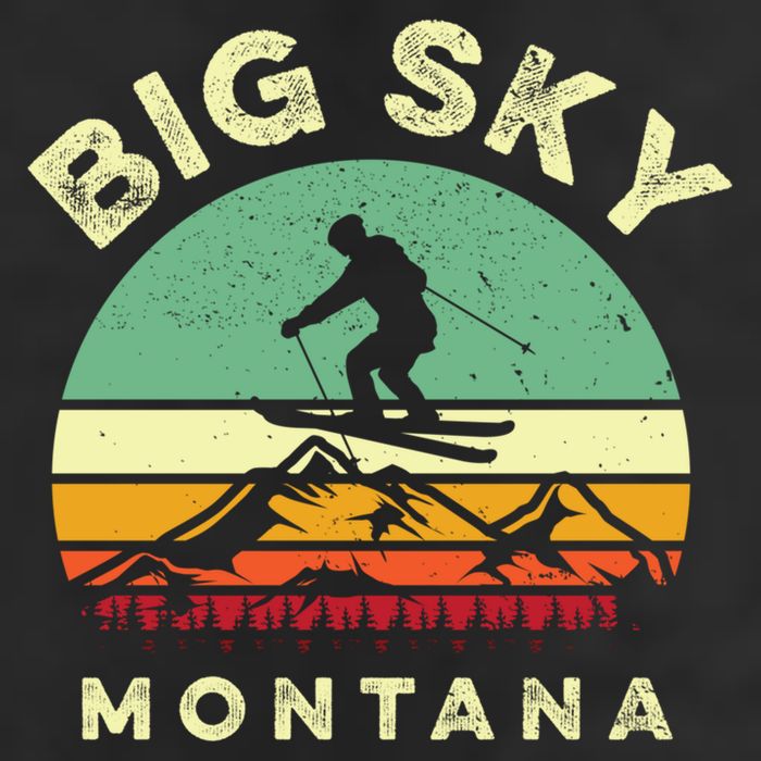 Vintage Skiing Lover Big Sky Montana Gift For Skier Beanie