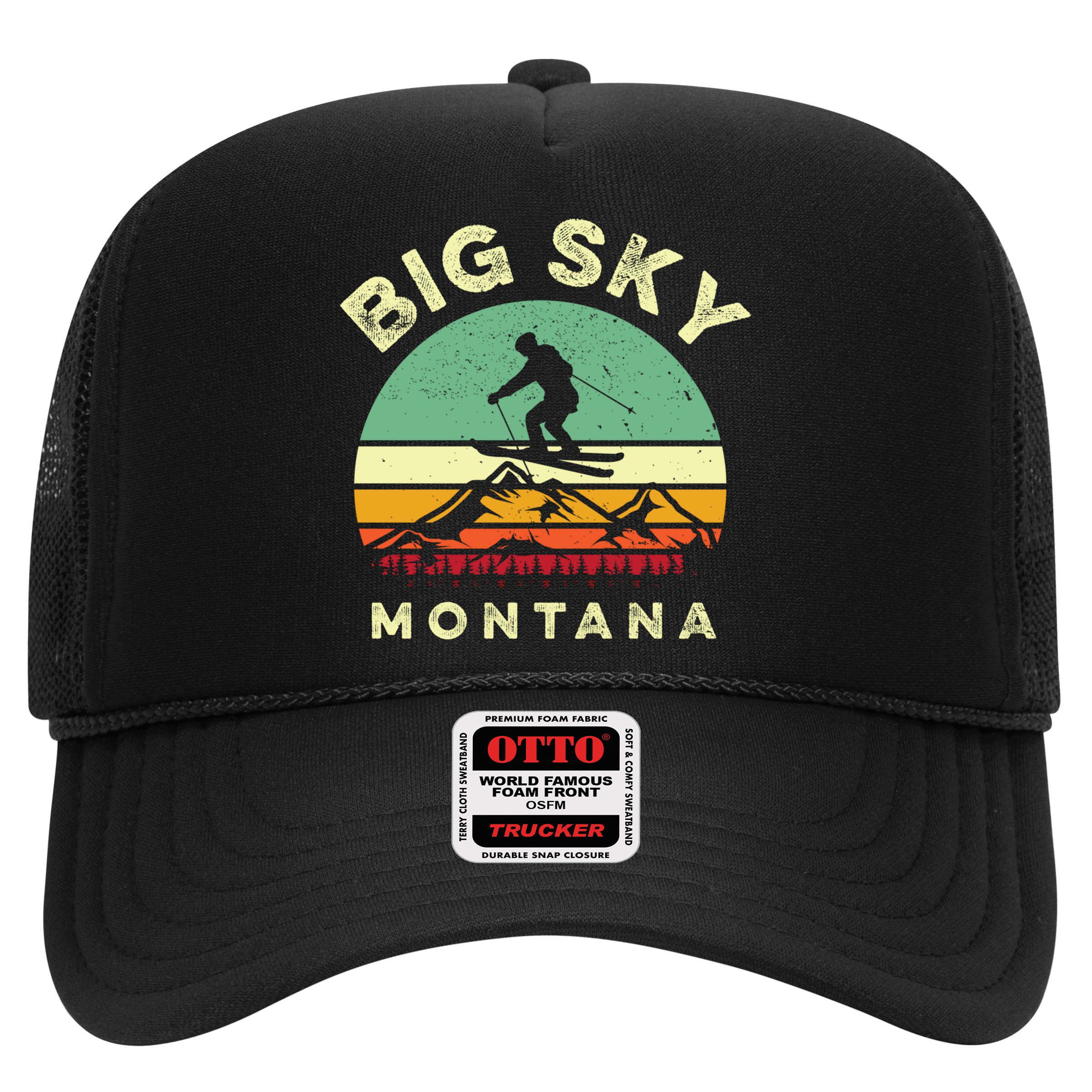 Vintage Skiing Lover Big Sky Montana Gift For Skier Hat