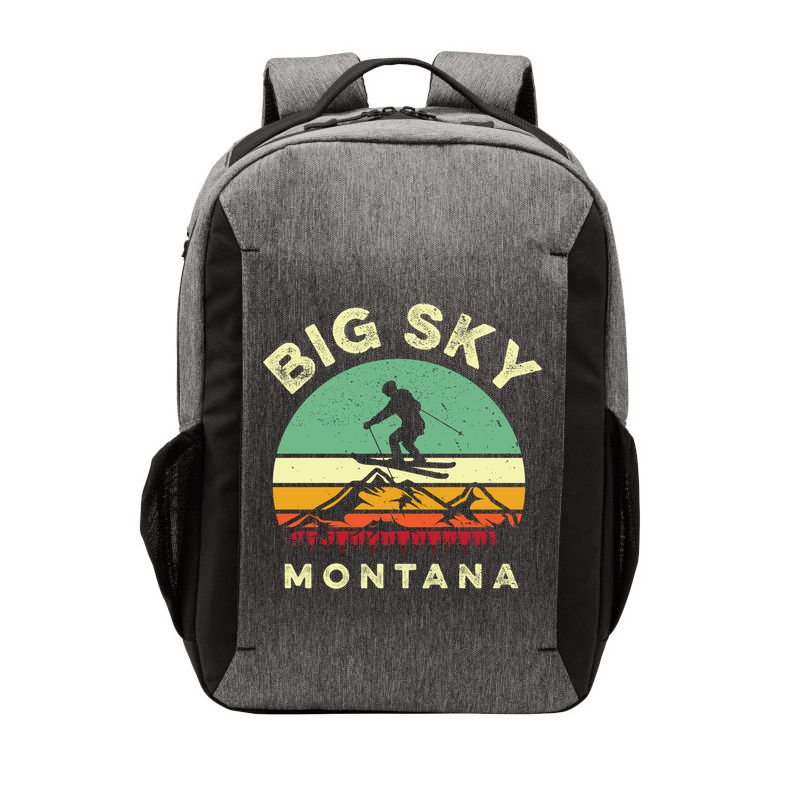 Vintage Skiing Lover Big Sky Montana Gift For Skier Vector Backpack