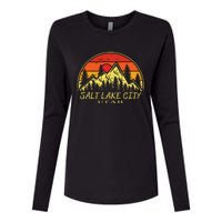 Vintage Salt Lake City Utah Ut Mountains Hiking Souvenir Womens Cotton Relaxed Long Sleeve T-Shirt