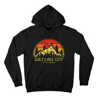 Vintage Salt Lake City Utah Ut Mountains Hiking Souvenir Hoodie