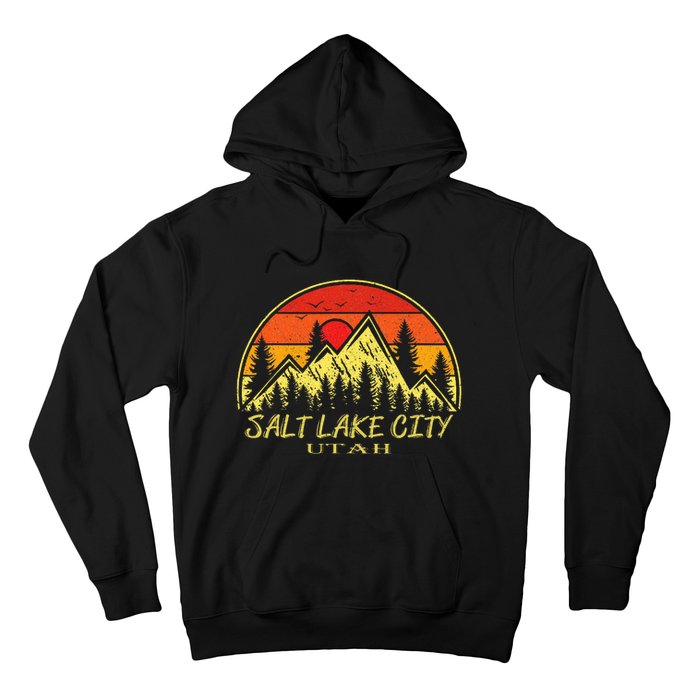 Vintage Salt Lake City Utah Ut Mountains Hiking Souvenir Hoodie