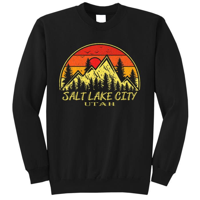 Vintage Salt Lake City Utah Ut Mountains Hiking Souvenir Sweatshirt