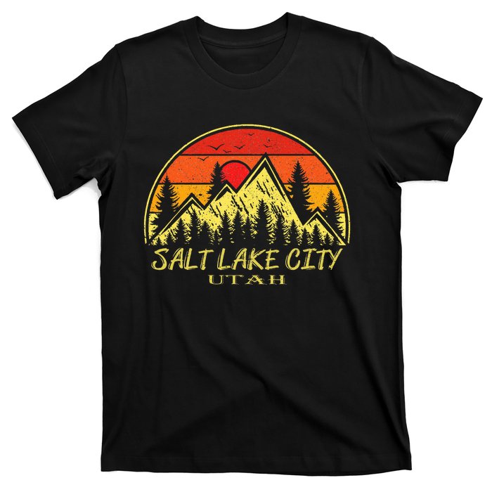 Vintage Salt Lake City Utah Ut Mountains Hiking Souvenir T-Shirt