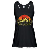 Vintage Salt Lake City Utah Ut Mountains Hiking Souvenir Ladies Essential Flowy Tank