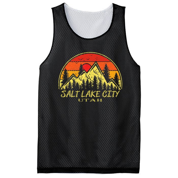 Vintage Salt Lake City Utah Ut Mountains Hiking Souvenir Mesh Reversible Basketball Jersey Tank