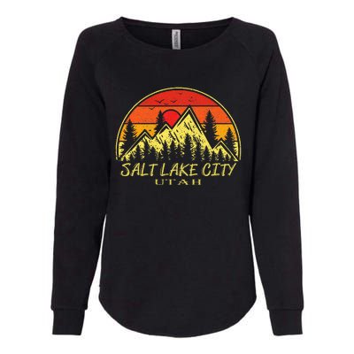 Vintage Salt Lake City Utah Ut Mountains Hiking Souvenir Womens California Wash Sweatshirt