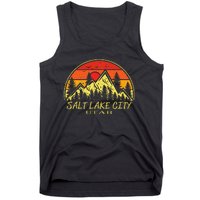 Vintage Salt Lake City Utah Ut Mountains Hiking Souvenir Tank Top