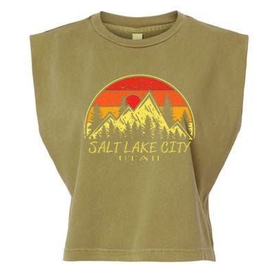 Vintage Salt Lake City Utah Ut Mountains Hiking Souvenir Garment-Dyed Women's Muscle Tee