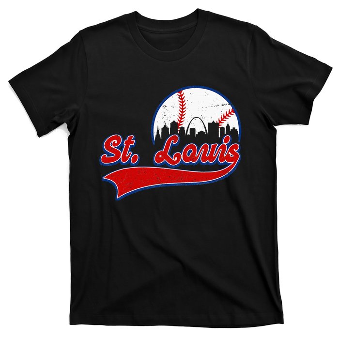 Vintage St. Louis City Downtown Skylines Baseball Fans Lover T-Shirt