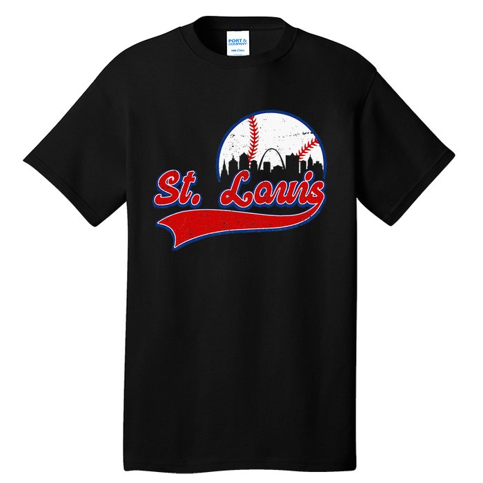 Vintage St. Louis City Downtown Skylines Baseball Fans Lover Tall T-Shirt