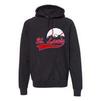 Vintage St. Louis City Downtown Skylines Baseball Fans Lover Premium Hoodie