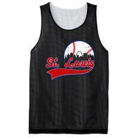 Vintage St. Louis City Downtown Skylines Baseball Fans Lover Mesh Reversible Basketball Jersey Tank