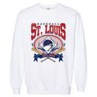 Vintage St Louis Baseball  Baseball Love Garment-Dyed Sweatshirt