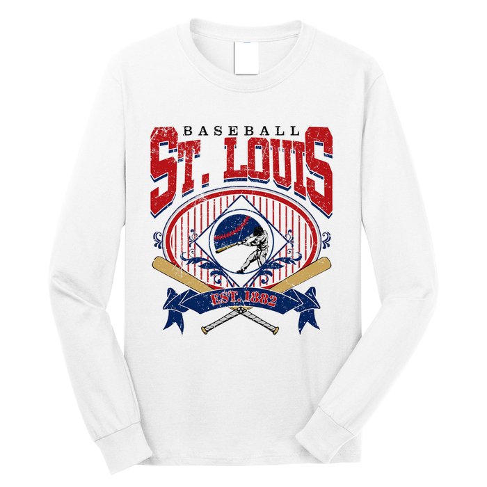 Vintage St Louis Baseball  Baseball Love Long Sleeve Shirt