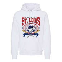 Vintage St Louis Baseball  Baseball Love Premium Hoodie