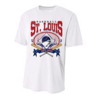 Vintage St Louis Baseball  Baseball Love Performance Sprint T-Shirt