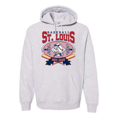 Vintage St Louis Baseball Est 1882 Premium Hoodie