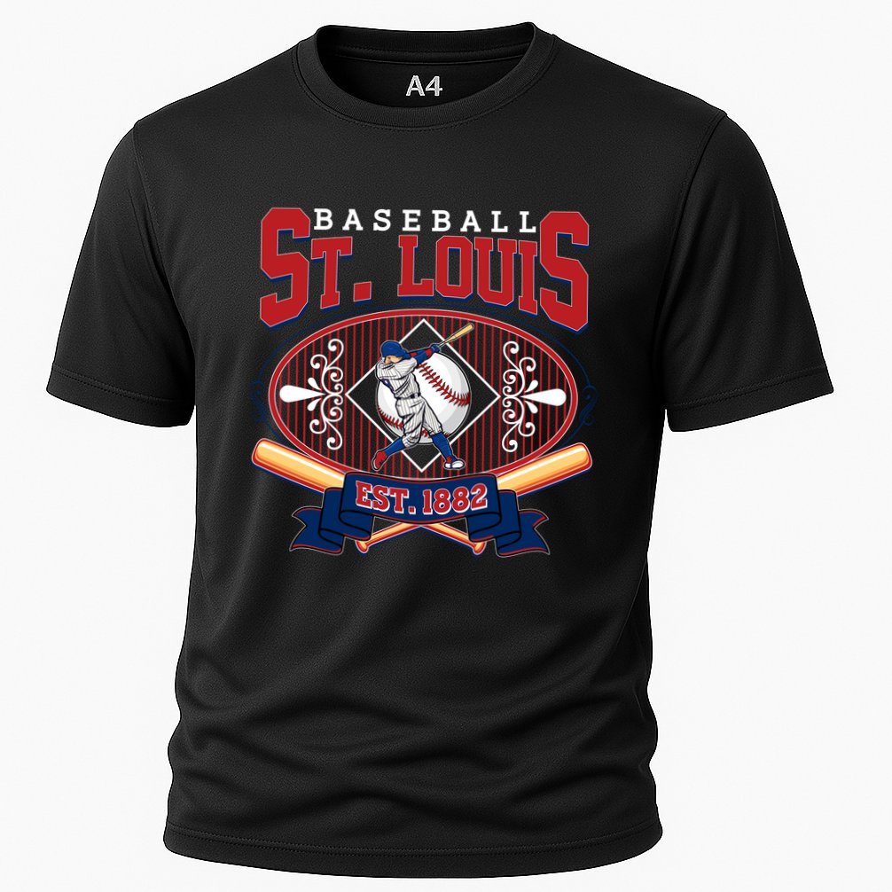 Vintage St Louis Baseball Est 1882 Cooling Performance Crew T-Shirt