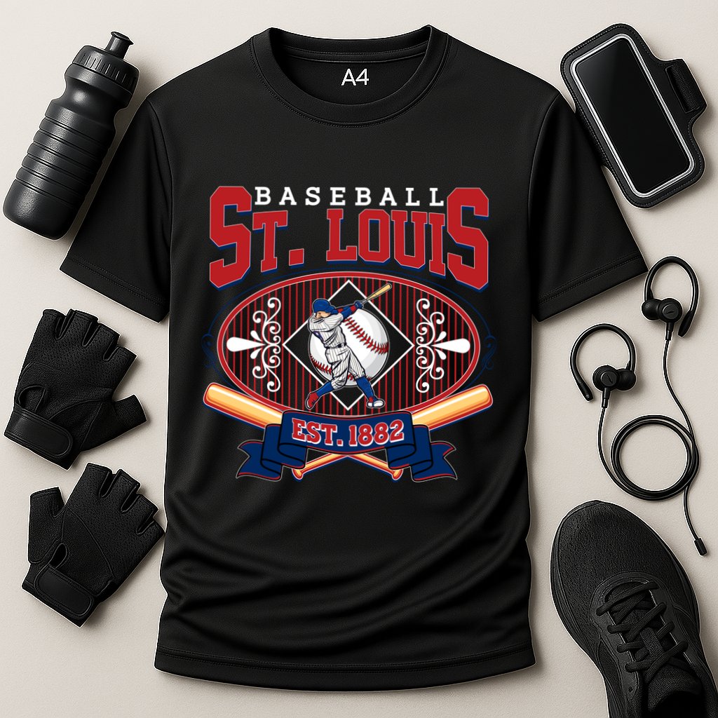 Vintage St Louis Baseball Est 1882 Cooling Performance Crew T-Shirt