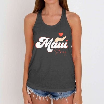 Vintage Strong Maui Hawaii Island I Love Hawaii Women's Knotted Racerback Tank