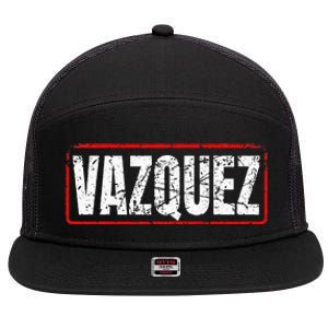 Vazquez Surname Mexican & Hispanic American Chicano 7 Panel Mesh Trucker Snapback Hat