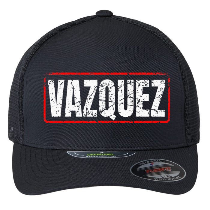 Vazquez Surname Mexican & Hispanic American Chicano Flexfit Unipanel Trucker Cap