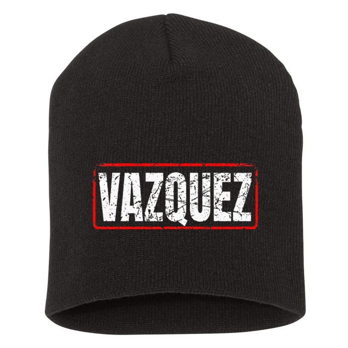 Vazquez Surname Mexican & Hispanic American Chicano Short Acrylic Beanie