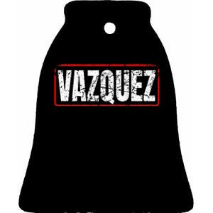 Vazquez Surname Mexican & Hispanic American Chicano Ceramic Bell Ornament