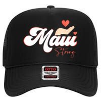 Vintage Strong Maui Hawaii Island I Love Hawaii High Crown Mesh Back Trucker Hat