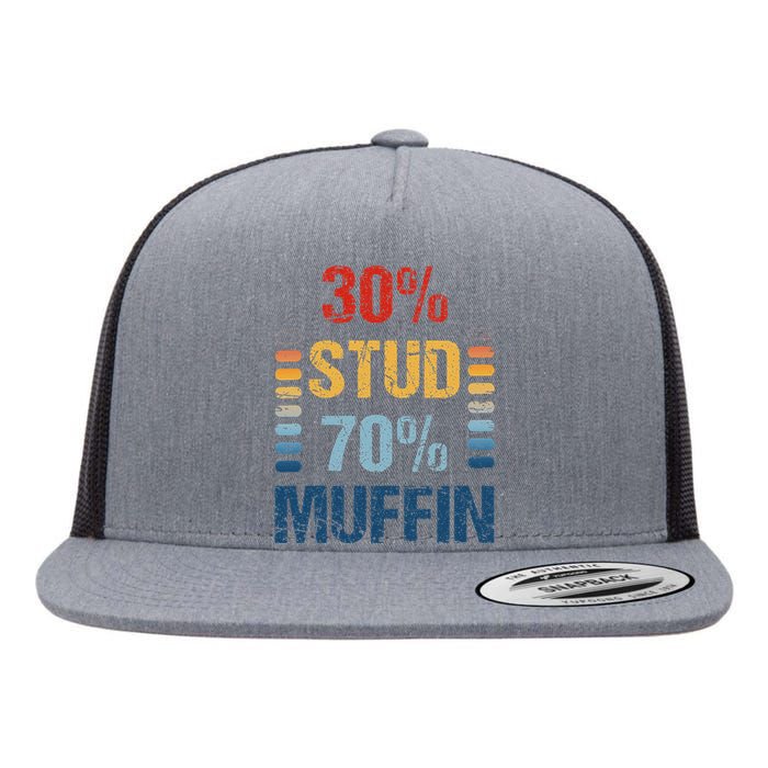 Vintage Stud Muffin Funny Design Flat Bill Trucker Hat