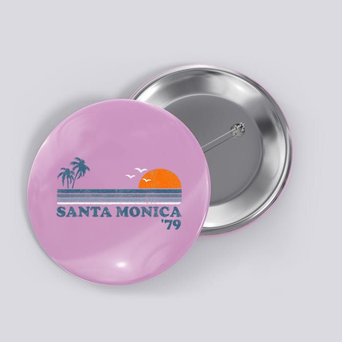 Vintage Santa Monica California Beach Retro Surf 70S Gift Button