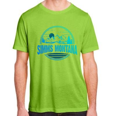 Vintage Simms Montana Mountain Hiking Souvenir Print Gift Adult ChromaSoft Performance T-Shirt