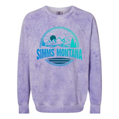 Vintage Simms Montana Mountain Hiking Souvenir Print Gift Colorblast Crewneck Sweatshirt