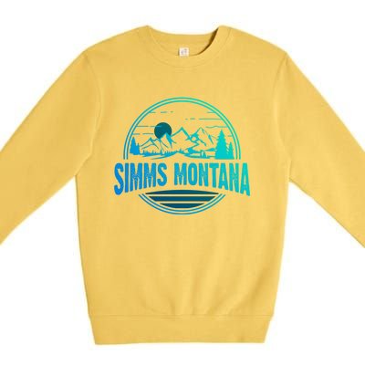 Vintage Simms Montana Mountain Hiking Souvenir Print Gift Premium Crewneck Sweatshirt