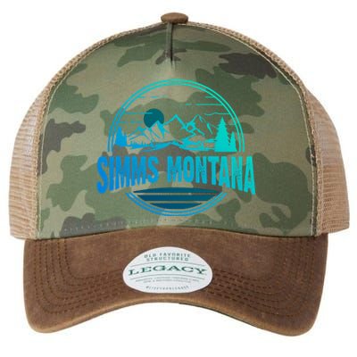 Vintage Simms Montana Mountain Hiking Souvenir Print Gift Legacy Tie Dye Trucker Hat